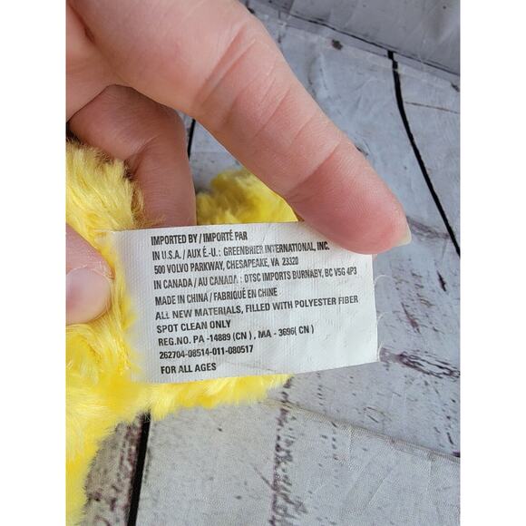 Greenbrier Plush Yellow Duck Easter Stuffed Animal Plush Sparkly Feet 6inch - Picture 6 of 6